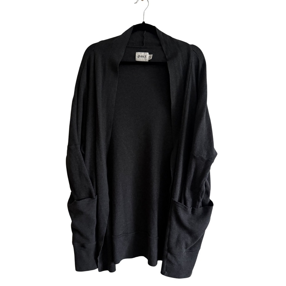 Pact Charcoal Gray Airplane Cardigan